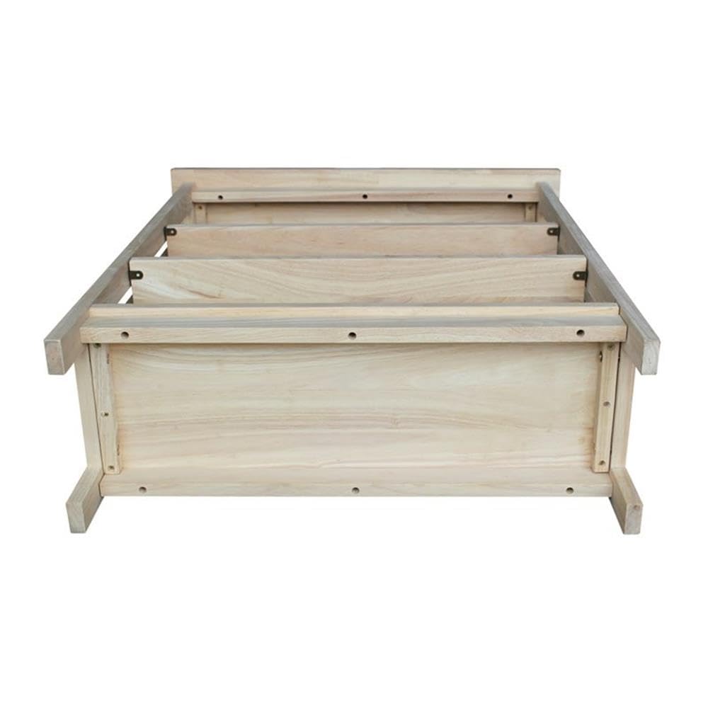 BOWERY HILL 36 Inch 3 Shelf Unfinished Bookcase - Rustic Wood Bookshelf for Living Room, Bedroom, Home Office & Library Storage