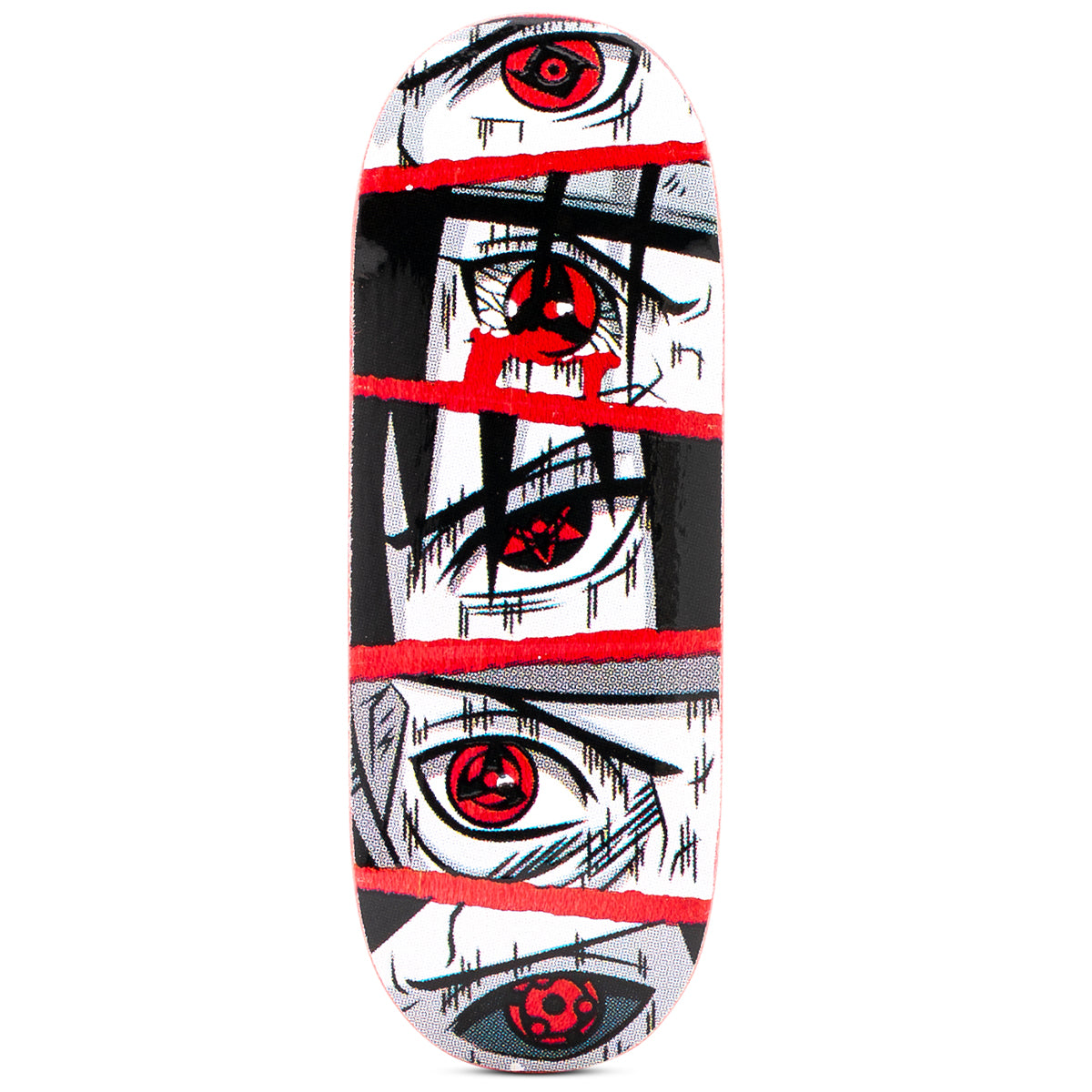 Variant x Scary Kid Fingerboard Deck with Sharingan Design - Professional Finger Skateboard for Tricks & Stunts - Perfect for Skate Park, Office & Home Practice