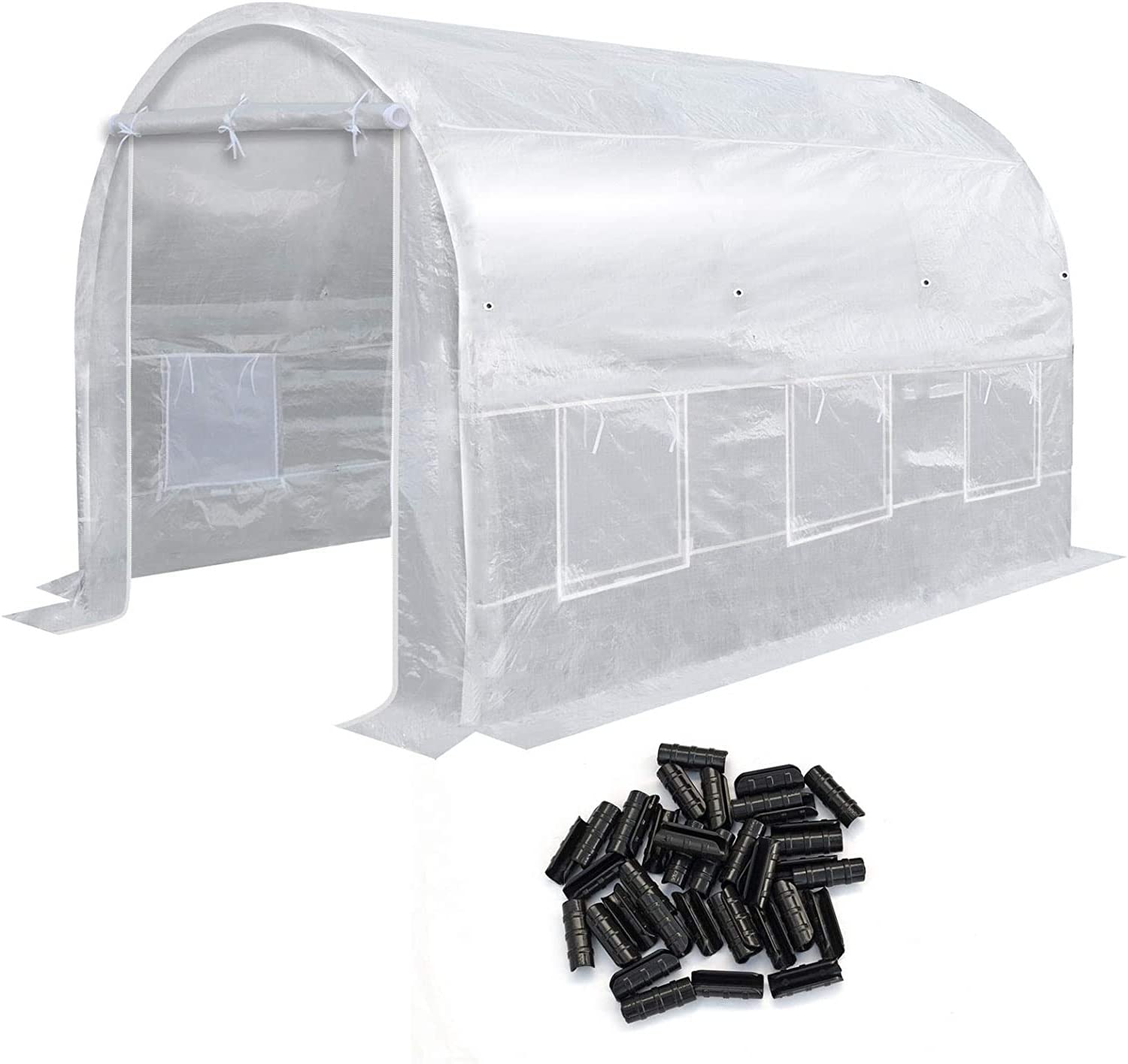 Yardgrow 12x7x7 FT Half-Transparent Greenhouse Replacement Cover - Durable Canopy Only (Frame Not Included) for Plant Protection, Gardening & Outdoor Growing