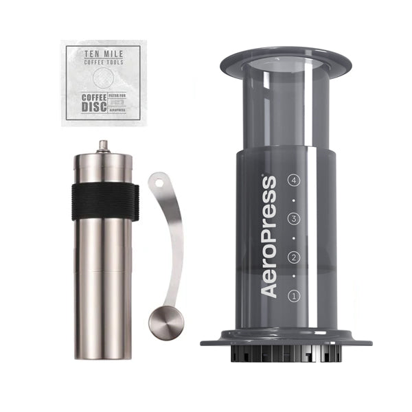 AeroPress Coffee Maker Starter Kit - Portable Espresso Maker for Travel, Camping & Home Brewing - Includes Filters & Scoop - Perfect for Coffee Lovers & Baristas