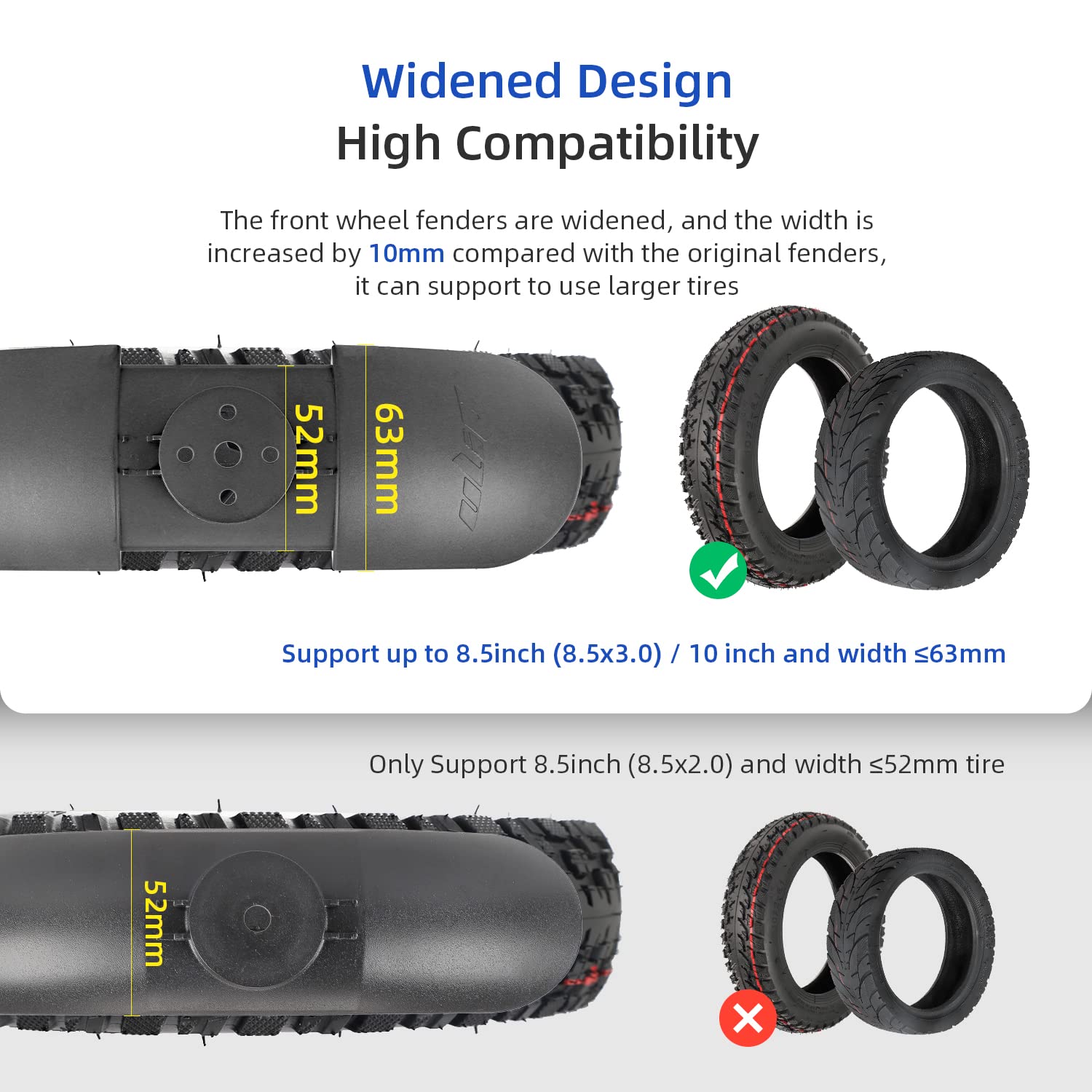 Ulip Scooter Front Fender Replacement Mudguard - Compatible with Xiaomi M365 Pro, 1S, Pro2, MI3 Electric Scooters (Gray) | Durable Protection Against Splashes & Debris for Urban Commuting