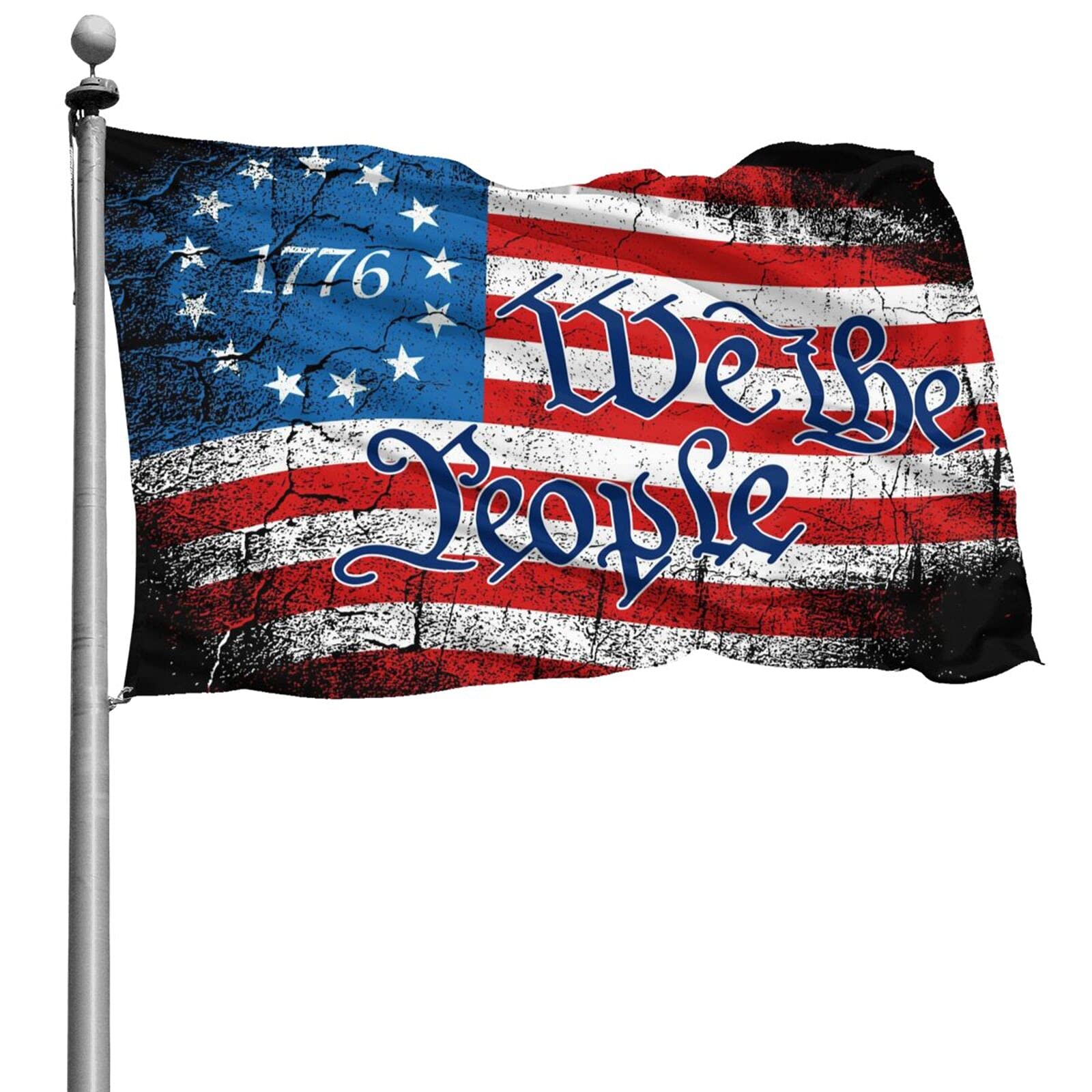 We The People Betsy Ross 1776 Double-Sized 4x6 Ft Garden Flag - Patriotic Outdoor & Indoor Decor for Holidays, Home, Yard, and Porch - Durable All-Weather Decorative Flag for Year-Round Display
