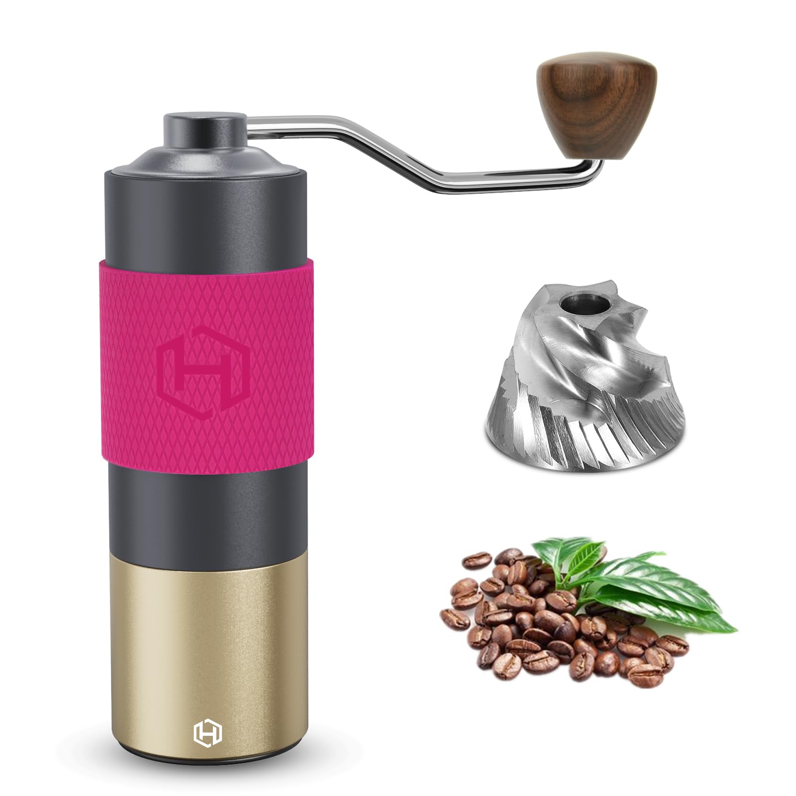 Premium Manual Coffee Grinder - Adjustable Stainless Steel Conical Burr Mill with 30g Capacity | Fast & Portable for Espresso, French Press, Drip Coffee | Perfect for Home, Office, Camping & Travel | Fresh Ground Coffee Anywhere