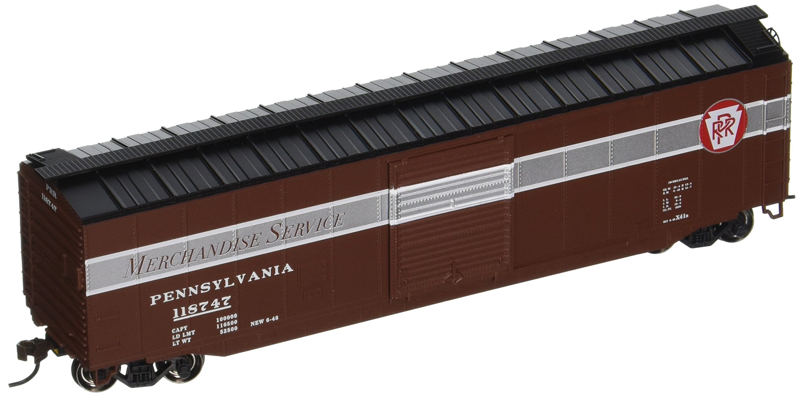 Bachmann Industries 50' Sliding Door Box Car - PRR Merchandise Service HO Scale Model Train | Perfect for Railroad Layouts, Collectors & Train Enthusiasts