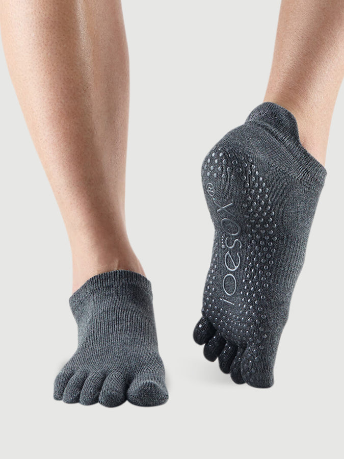 ToeSox Low Rise Full Toe Women's Yoga Grip Socks - Non-Slip Workout Socks for Yoga, Pilates & Barre - Breathable & Comfortable for Home & Studio Fitness