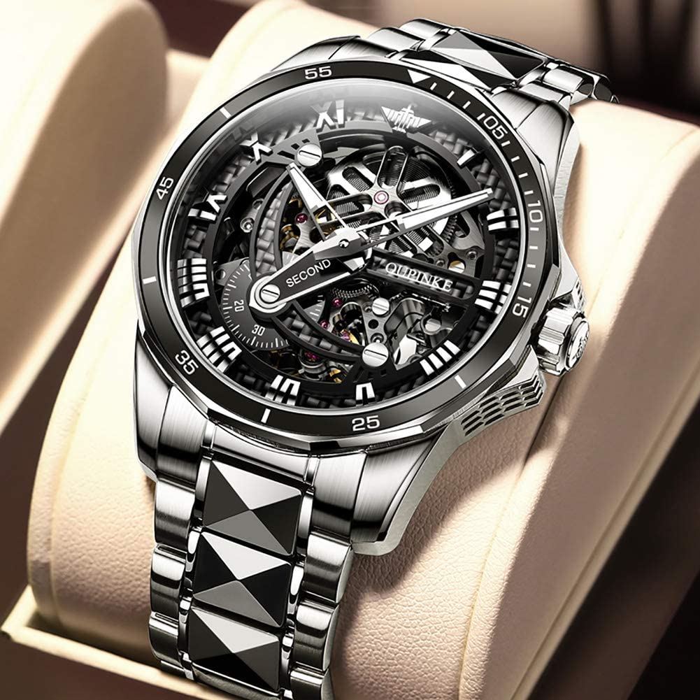 Premium Automatic Men's Watch - Starry Sky Luxury Mechanical Waterproof Date Display with Luminous Sapphire & Tungsten Steel Band | Perfect for Business, Formal Events & Everyday Wear