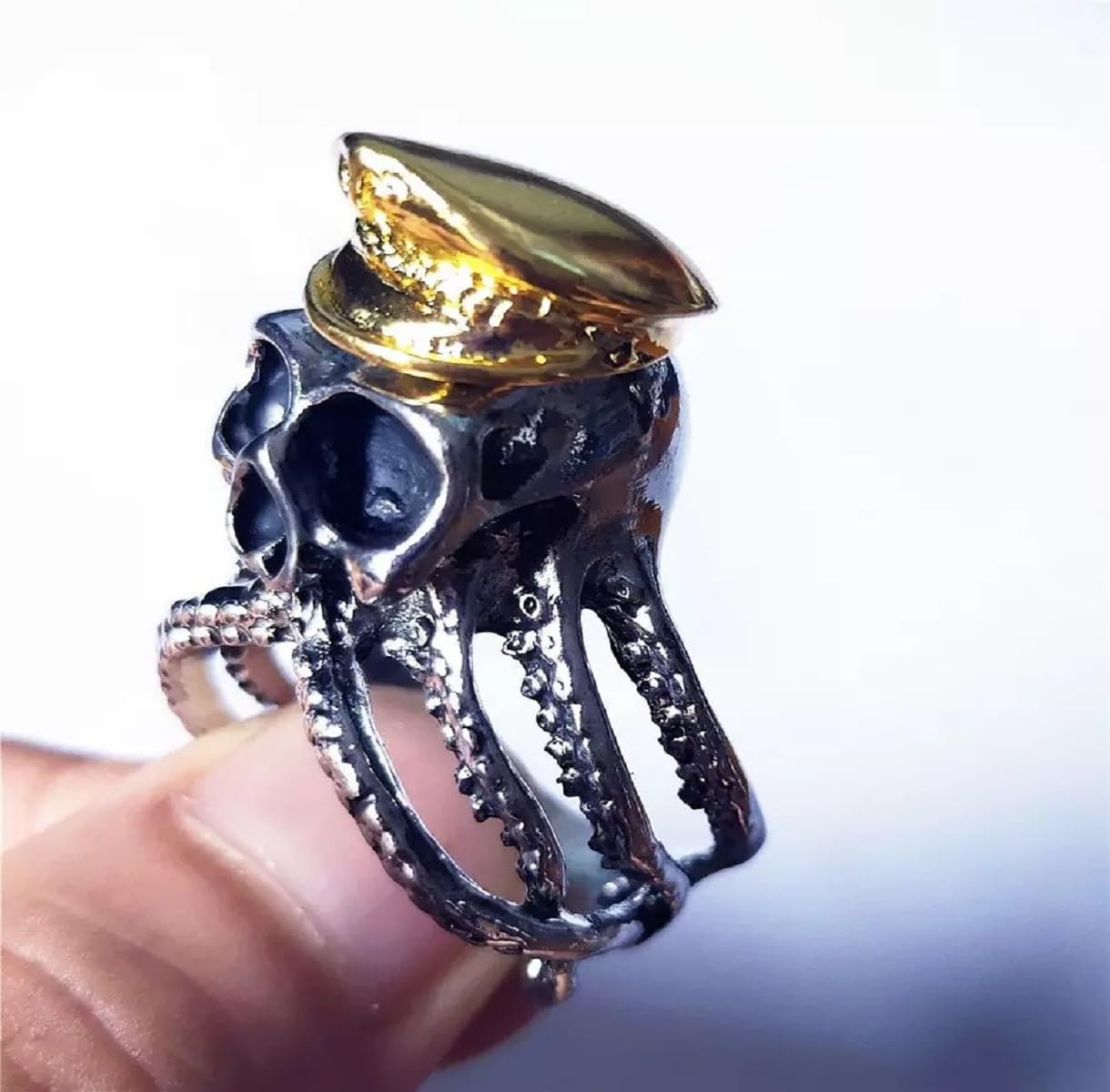 MayiaHey Octopus Skull Ring for Men - Norse Viking Pirate Gothic Jewelry, Punk Animal Ring for Boys | Perfect for Hip Hop Fashion, Gothic Style & Viking Costume Accessories