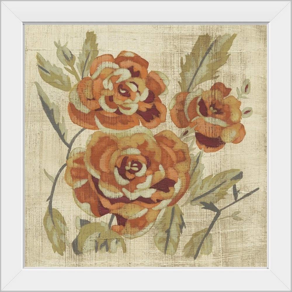 Autumn Rose II White Framed Canvas Art Print - Floral Wall Decor for Living Room, Bedroom & Office - Premium Rose Artwork for Home & Office Decoration