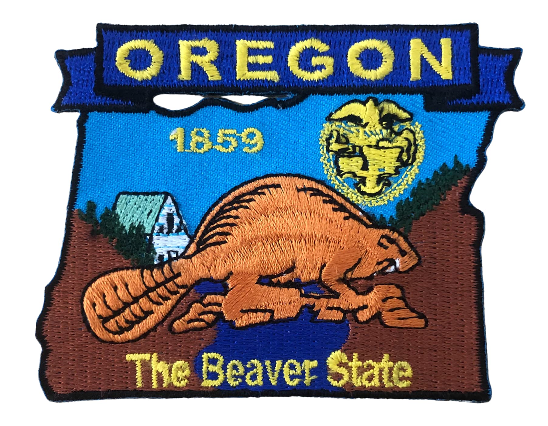 Oregon State Map Embroidered Patch with Iron-On Adhesive - Perfect for Jackets, Backpacks & DIY Crafts | USA Souvenir & Gift Idea