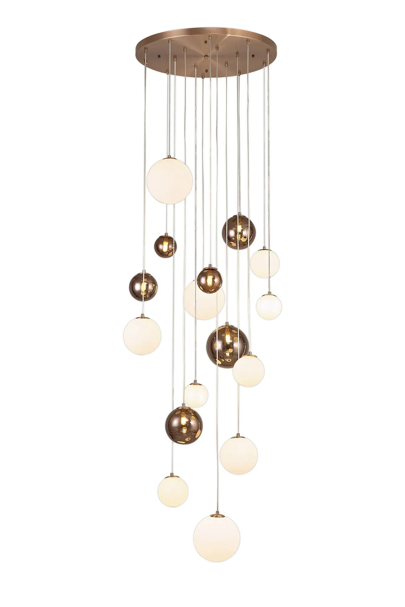 60cm Austin Glass Pendant Light with 16 G9 Bulbs - Modern Hanging Fixture for Kitchen Island, Dining Room, and Living Room Lighting
