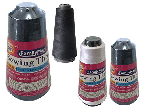 Familymaid 19578 1000m I Plus SW Thread - 96 Pack Black & White Sewing Thread for Quilting, Embroidery & Clothing Repair