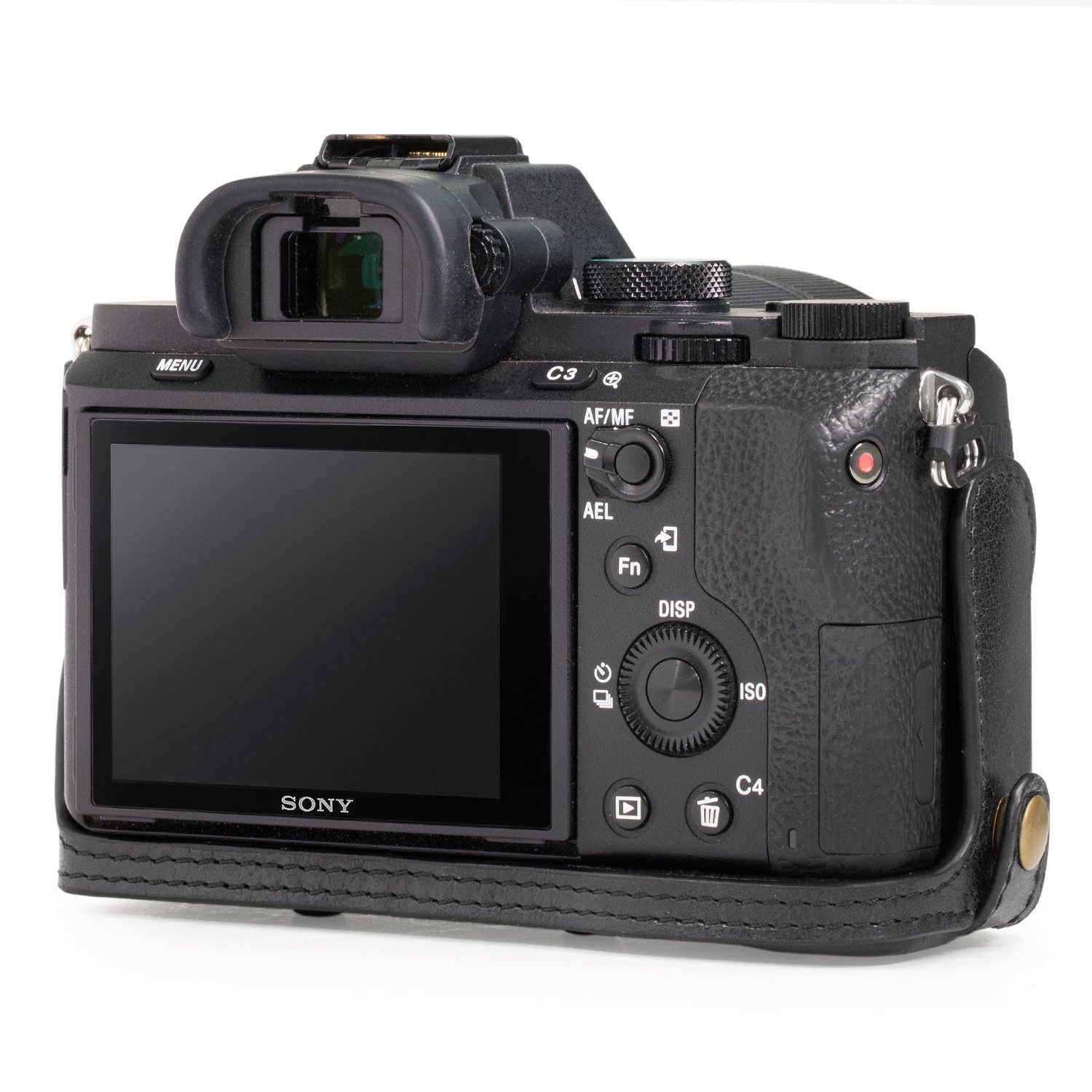 Megagear MG1126 Genuine Leather Camera Case for Sony Alpha a7S II a7R II a7 II with 28-70mm Lens - Easy Installation, Tripod & Accessory Friendly - Perfect for Travel, Photography & Outdoor Shooting - Black