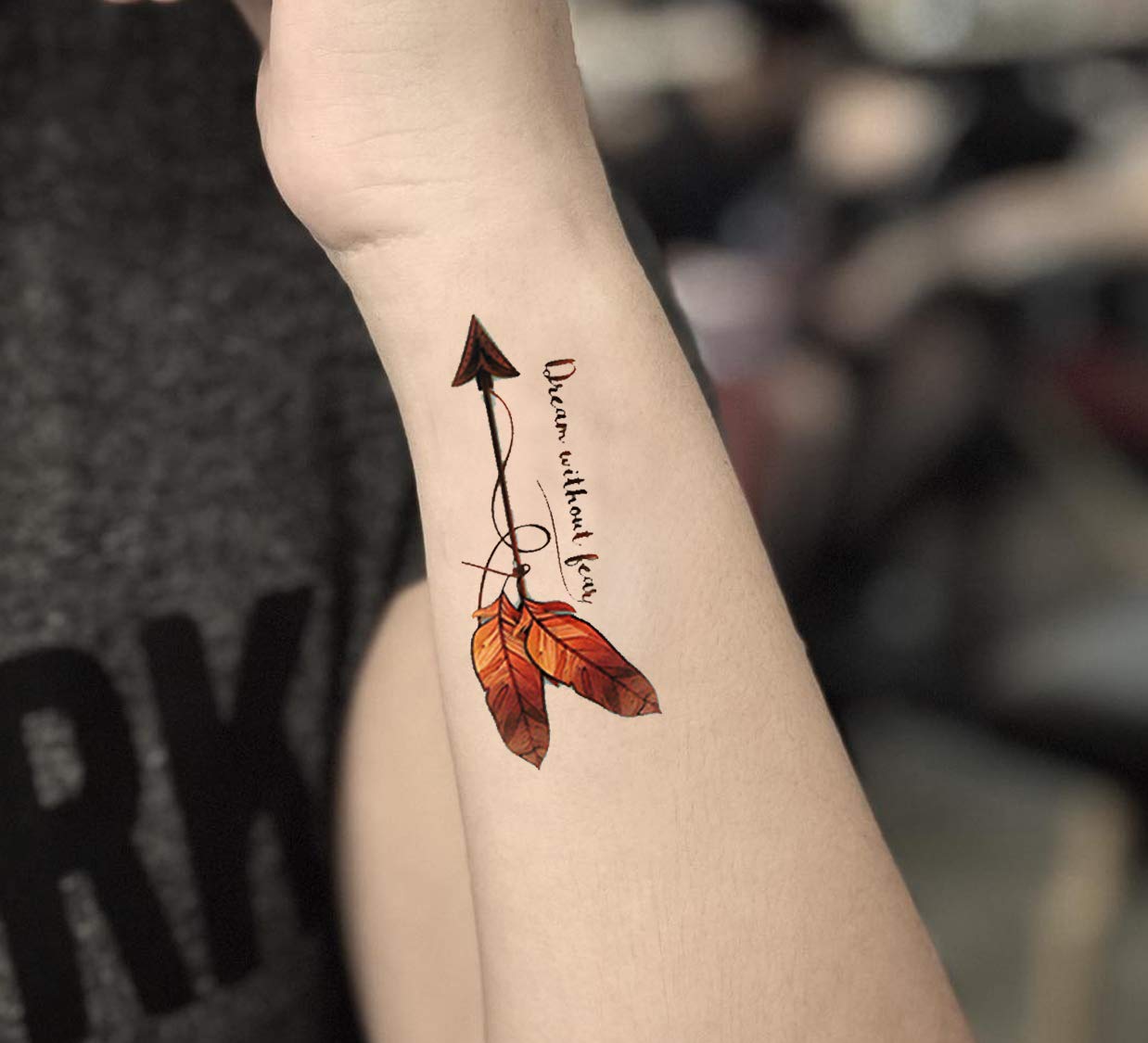 Waterproof Temporary Tattoo Stickers for Men & Women - 3D Realistic Flowers, Butterflies, Stars, Angels & Wolf Designs - Armband & Word Tattoos (TL-008, 19x9cm) - Perfect for Parties, Halloween Costumes & Body Art