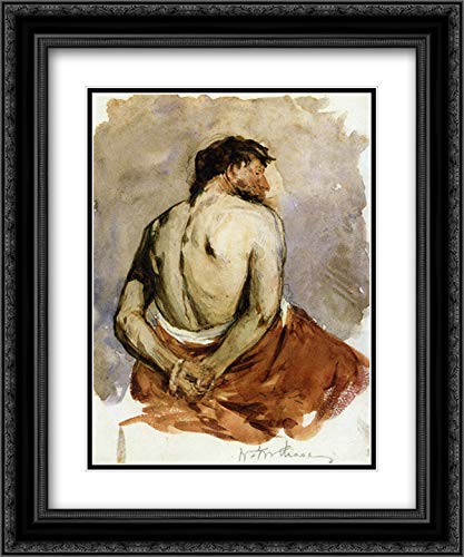 William Merritt Chase Museum Art Print - 20x24 Black Ornate Frame with Double Matting - Classic Male Figure Portrait - Perfect for Living Room, Office & Gallery Wall Decor