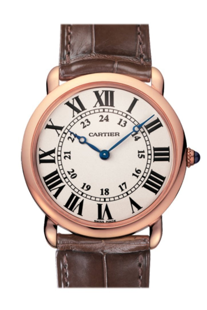 Cartier Ronde Louis Men's Luxury Watch W6800251 - 18K Rose Gold Case & Leather Strap - Perfect for Business, Formal Events & Gifts