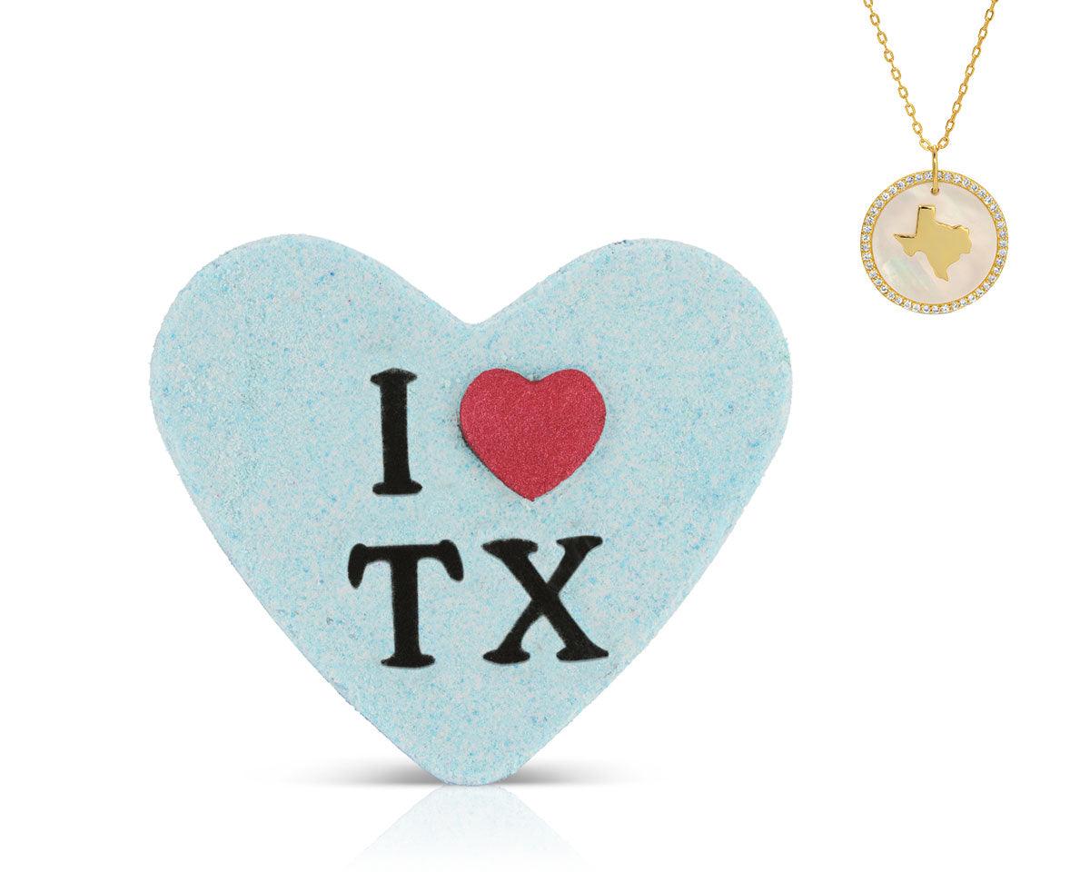 I Heart Texas Bath Bomb - Handmade Luxury Bath Fizzy for Relaxation & Self Care - Perfect for Spa Nights, Gifts & Stress Relief