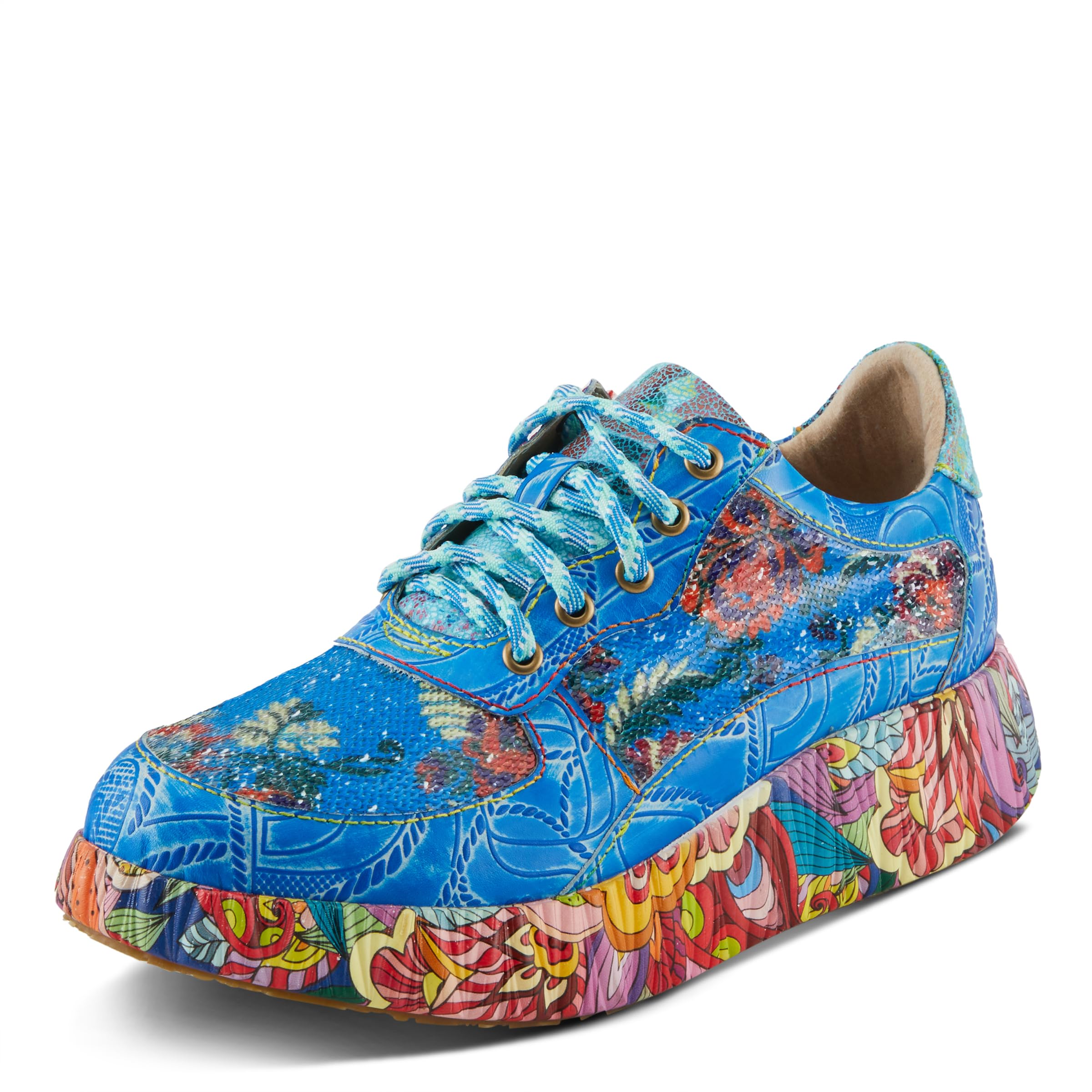 Spring Step L'Artiste Women's CAFFEY Multicolored Fashion Sneakers - Comfortable Walking Shoes with Unique Energetic Patterns | Perfect for Casual Outfits, Work & Weekend Wear