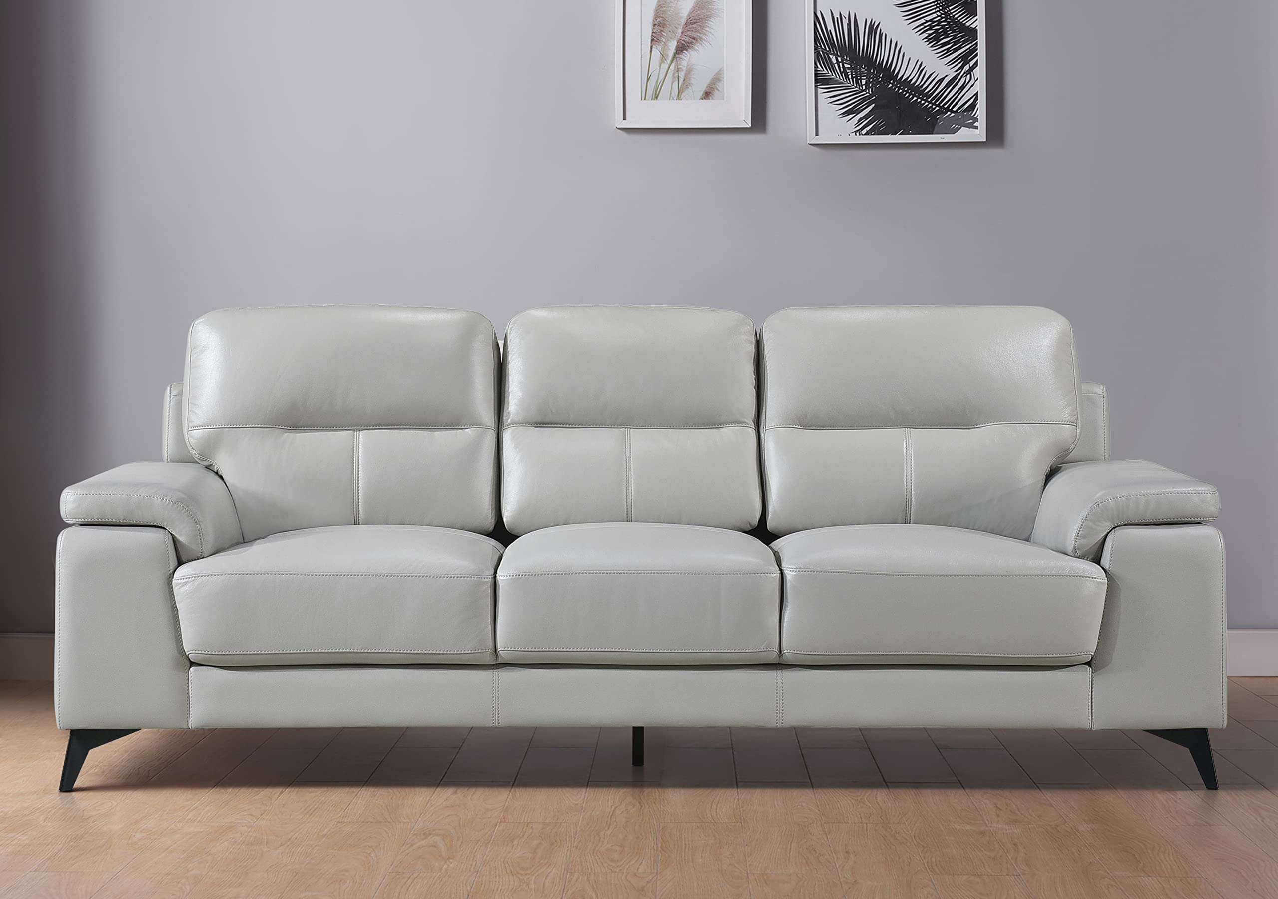 Lexicon Iglesia Modern Living Room Sofa - Silver Gray Upholstered Couch for Small Spaces, Apartments & Cozy Home Decor | Perfect for Lounging, Entertaining & Relaxing