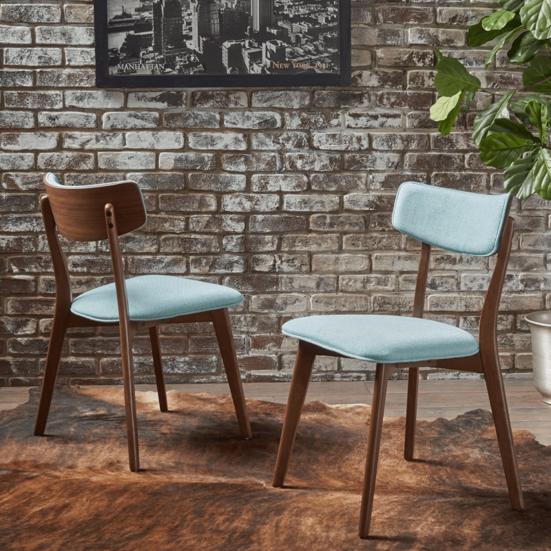 Handmade Chazz Mid Century Fabric Dining Chairs - Modern & Contemporary Accent Chairs for Living Room, Dining Room & Office - Stylish Home Decor & Comfortable Seating Solution