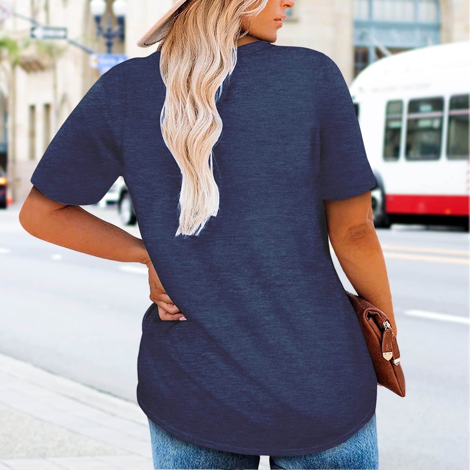 HDLTE Women's Plus Size Casual Short Sleeve Graphic Tee Shirt - Oversized Comfort Fit T-Shirt for Women | Perfect for Everyday Wear, Lounge & Street Style