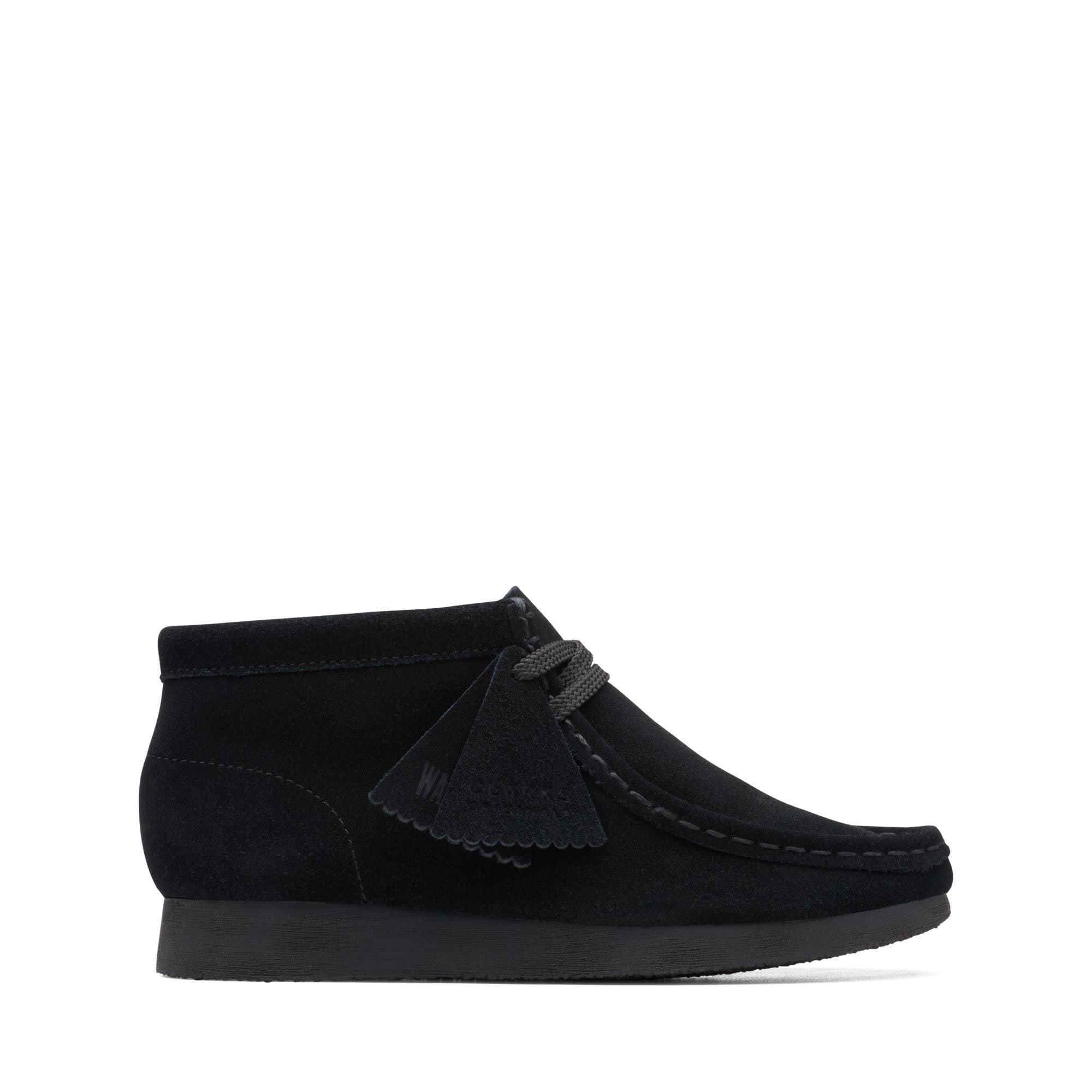 Clarks Original Wallabee Boots for Big Kids - Black Suede, US Size Medium (1) - Comfortable School Shoes & Casual Everyday Wear