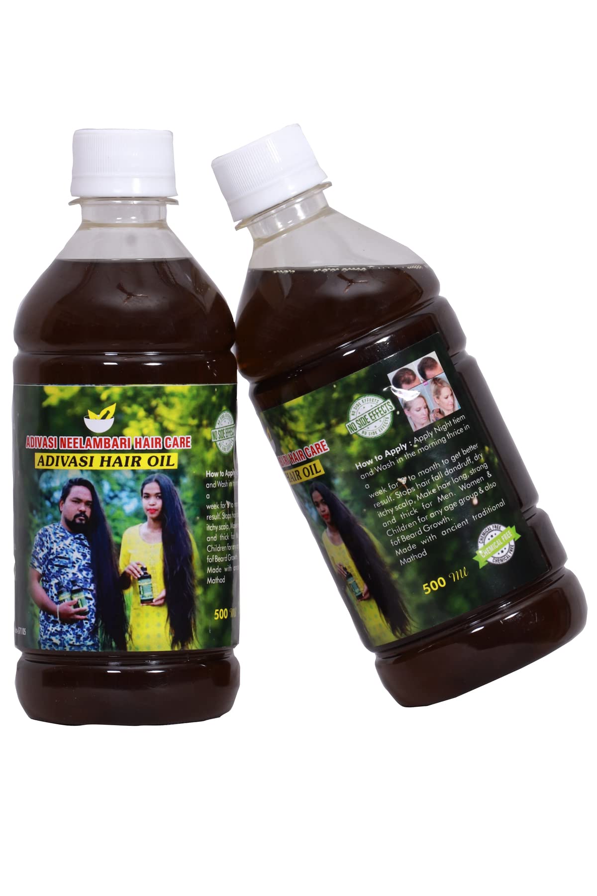 Adivasi Neelambari Herbal Hair Growth Oil - 100% Pure Natural Hair Fall Control Treatment for Stronger, Thicker Hair (500ml) - Perfect for Daily Scalp Massage & Nourishment