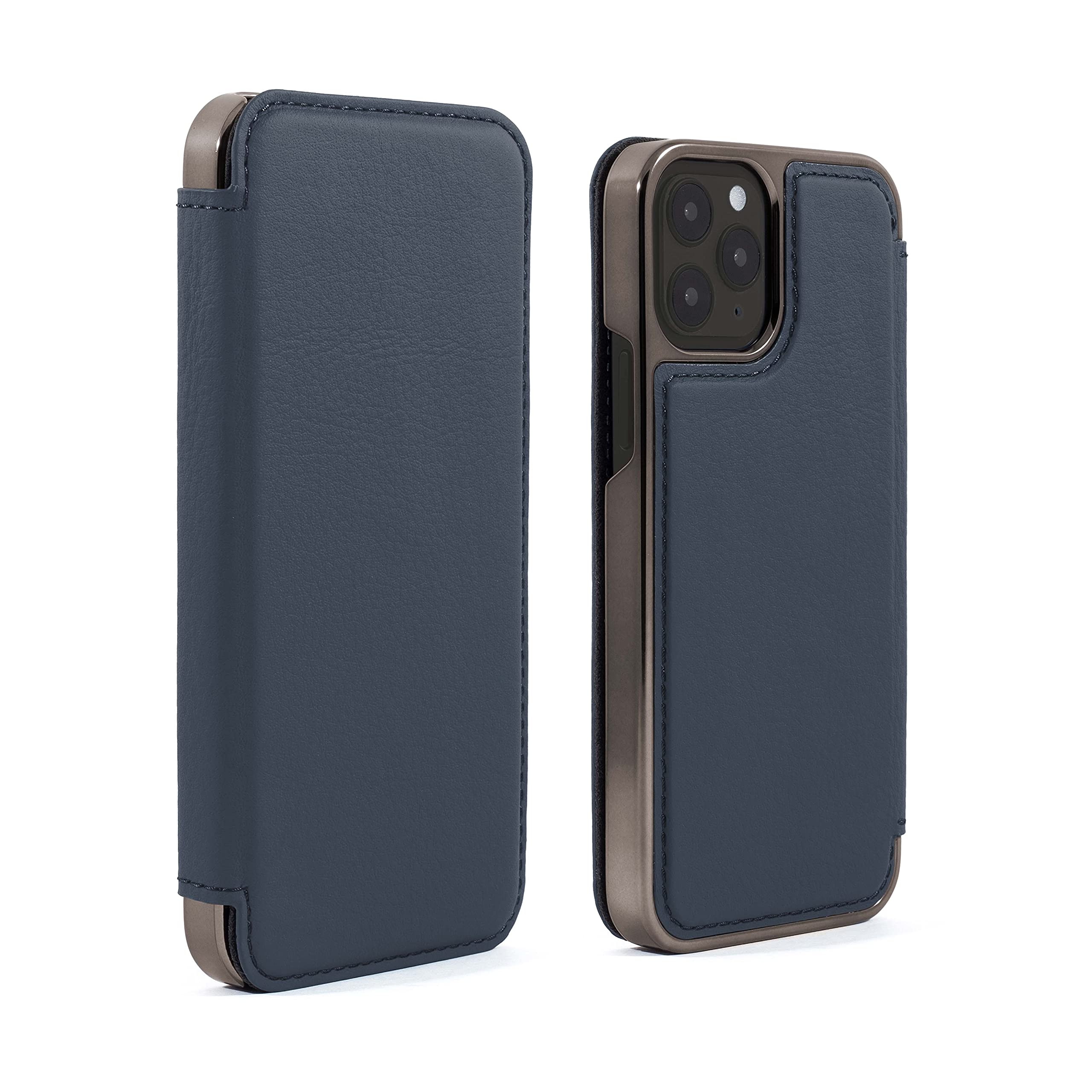 Premium Greenwich Blake Leather Case for iPhone 13 Pro Max | MagSafe Compatible Wireless Charging | Durable Grey Seal Design | Perfect for Work, Travel & Everyday Protection
