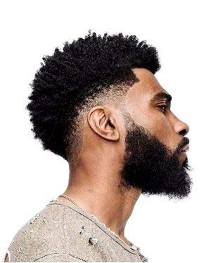 10x8 Inch Full Lace Afro Toupee for Men - 100% Human Hair Replacement System - #1 Jet Black Color - Perfect for Daily Wear, Special Occasions & Hair Loss Solutions