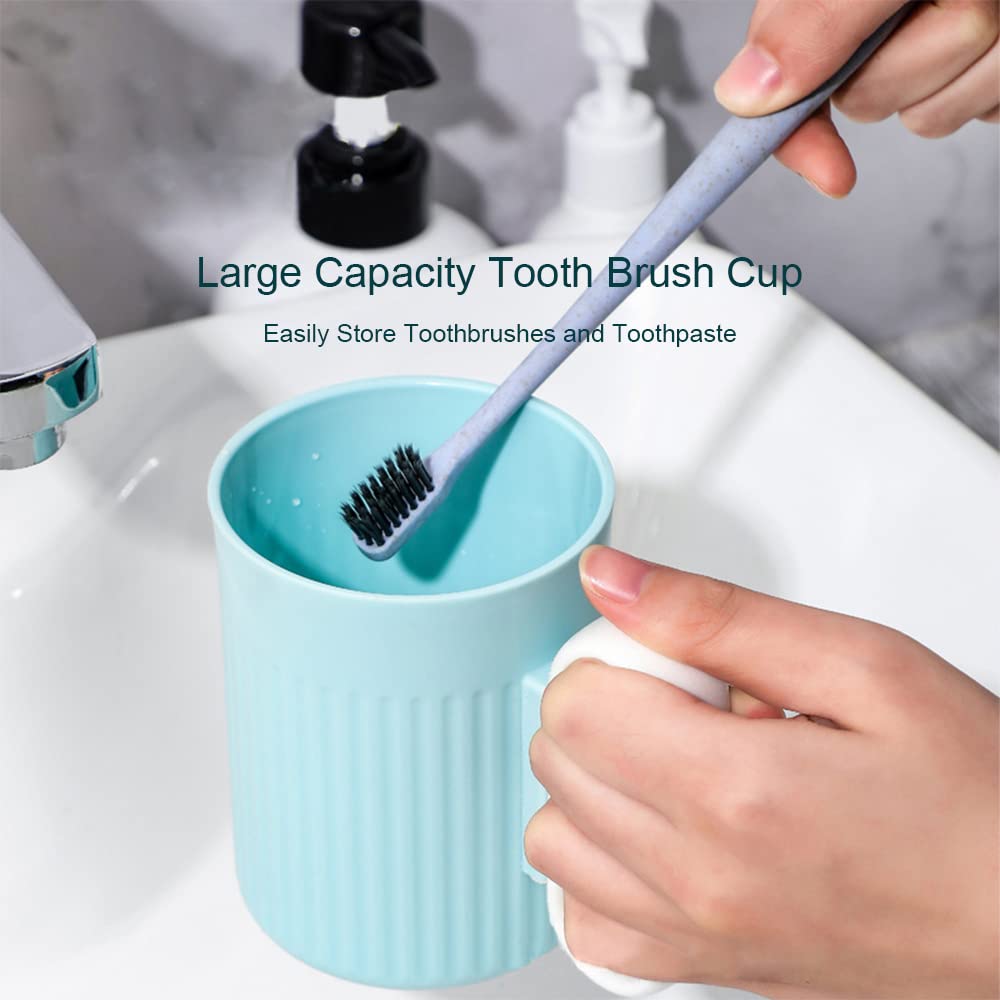 2-Pack Couple Toothbrush Holders with Removable Handle - 15oz Large Capacity Bathroom Cups in Dream Colors (White & Pink) - Perfect for Couples' Bathroom Organization & Toothbrush Storage