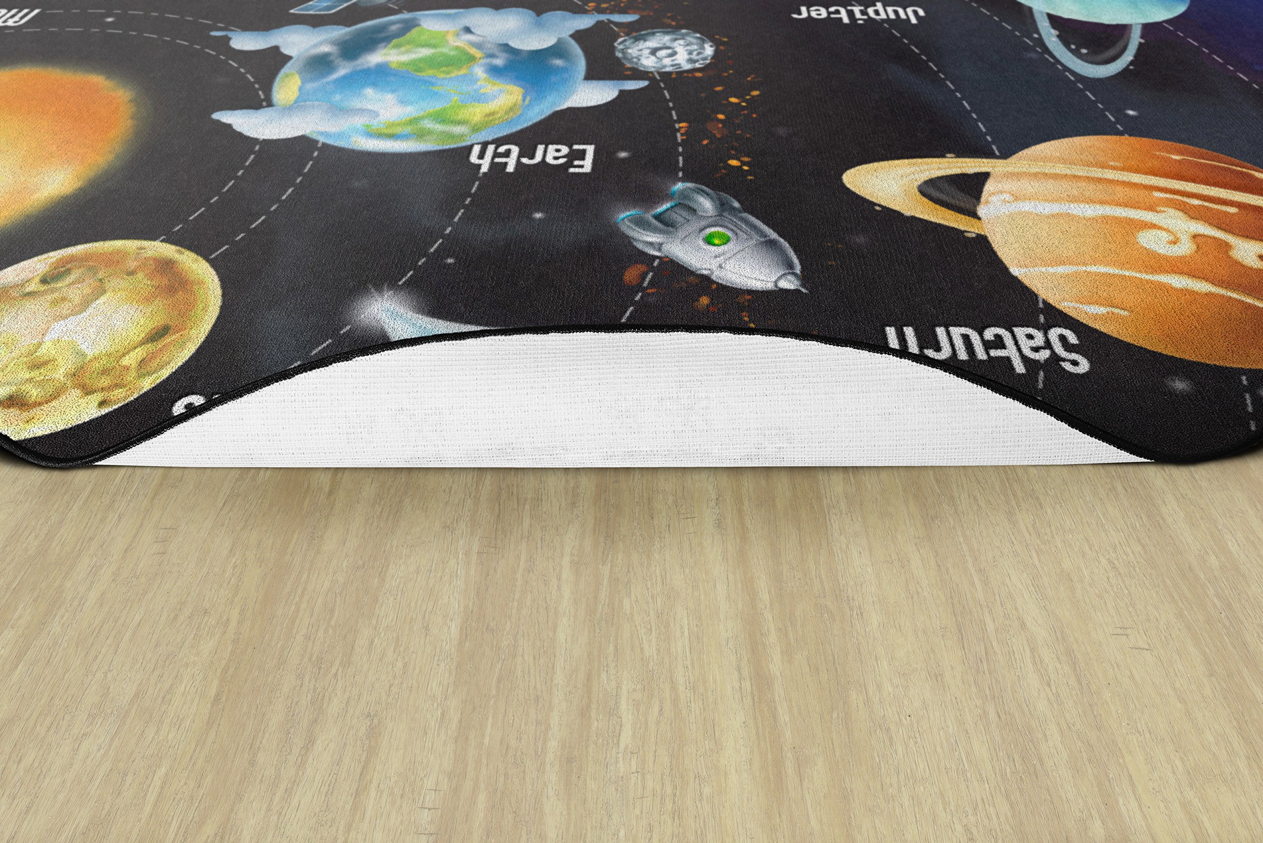 Flagship Carpets All The Planets in My Solar System Oval Educational Rug - 6' x 8'4