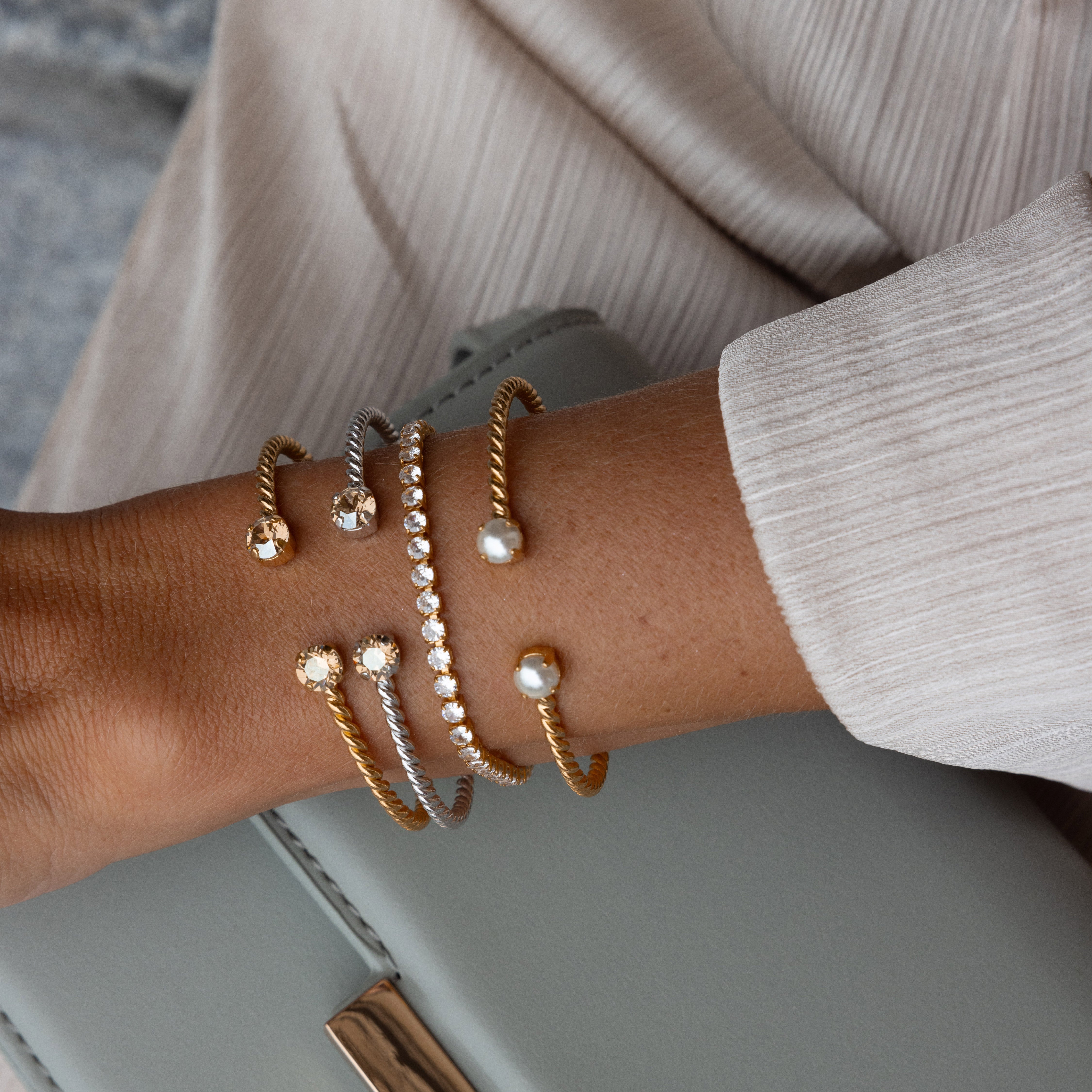 Mini Twisted Bracelet - Golden Shadow Stackable Bracelet for Women, Dainty Gold Jewelry Gift for Her, Perfect for Layering & Everyday Wear