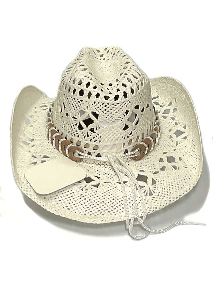 Bullhide NAUGHTY GIRL 2649W Western Straw Cowboy Hat for Women - White Summer Beach Hat for Outdoor Rodeo, Music Festivals & Country Style Fashion