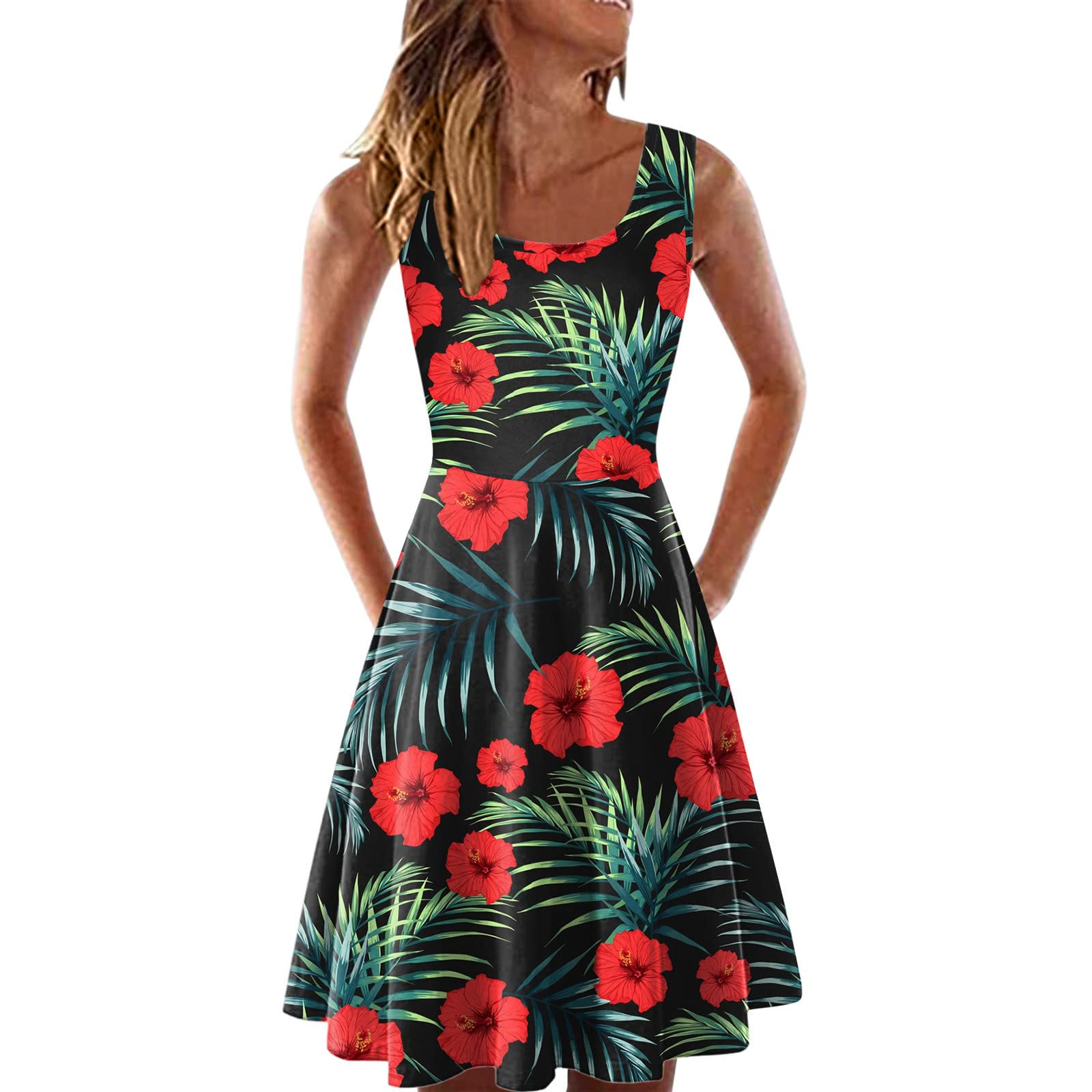 Women's Wrap Dress - Casual Summer T-Shirt Dress with Irregular Ruffle Hem | Perfect for Beach, Vacation & Everyday Wear