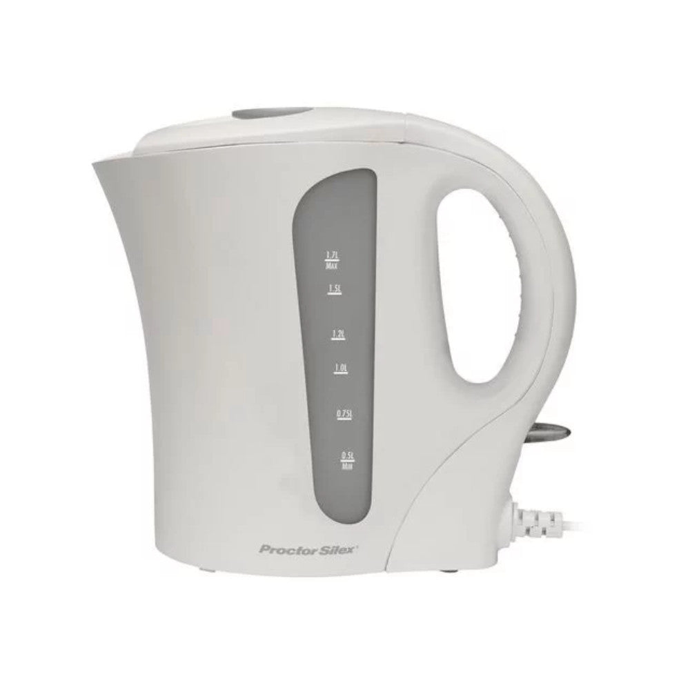 Proctor Silex K3080 1.7L Electric Water Kettle - Fast Boiling, Auto Shut-Off & Boil-Dry Protection - Perfect for Home, Office, Dorm & Tea/Coffee Brewing