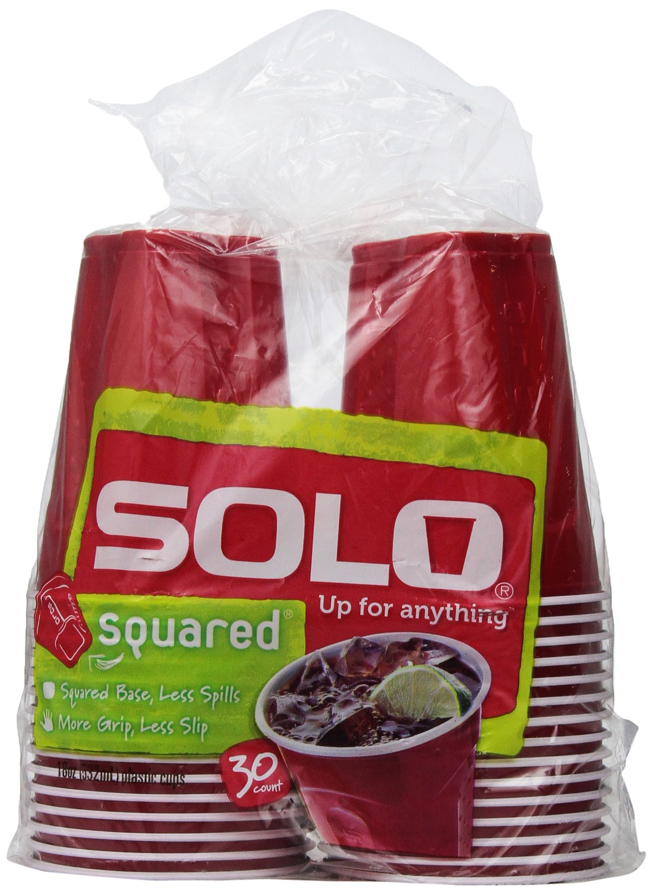 Solo Squared 18oz Plastic Cups - 30 Pack Disposable Party Cups for Drinks, Beer, Soda - BPA Free, Durable & Reusable - Perfect for BBQs, Picnics, Tailgating & Outdoor Events (Color May Vary)