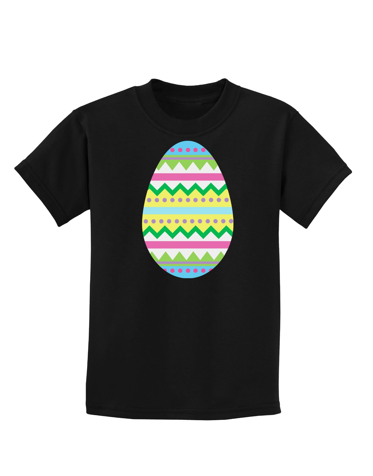 Vibrant Colorful Easter Egg Print Kids Dark T-Shirt - Fun Holiday Outfit for Easter Egg Hunts & Spring Celebrations