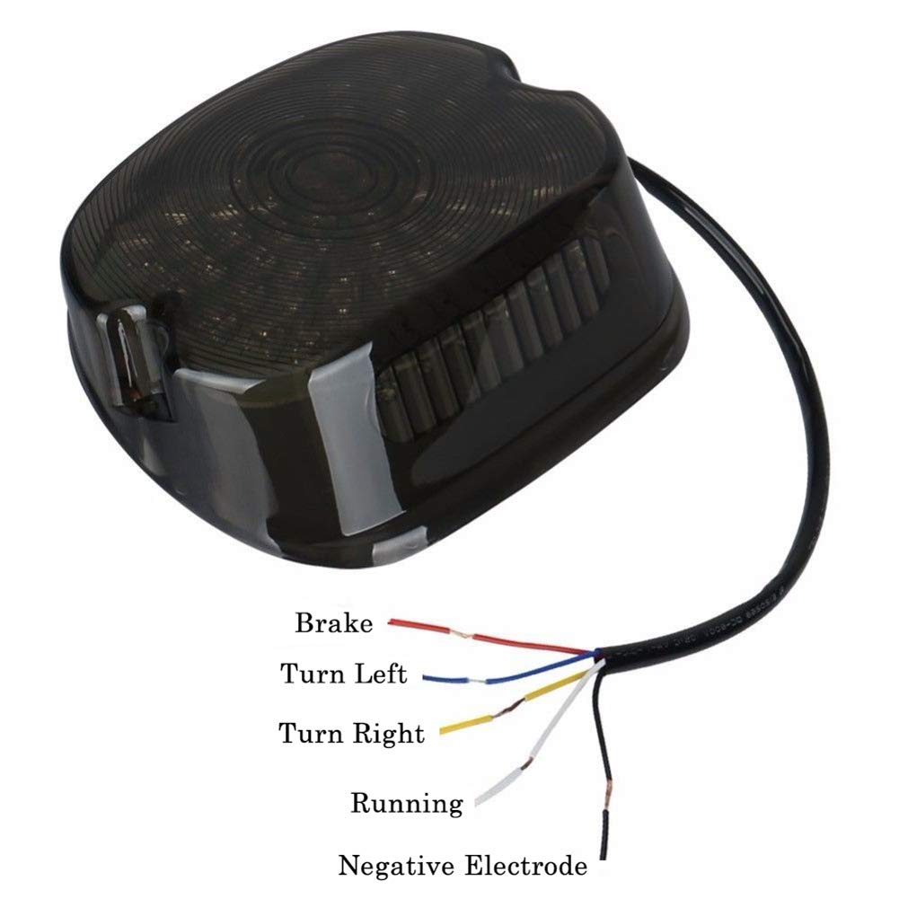 Smoke LED Motorcycle Tail Light for Harley Davidson - Compatible with Sportster, Dyna, Electra Glide, Road King, Low Rider, Softail & Night Train - Waterproof Brake Light for Night Riding & Custom Bike Builds