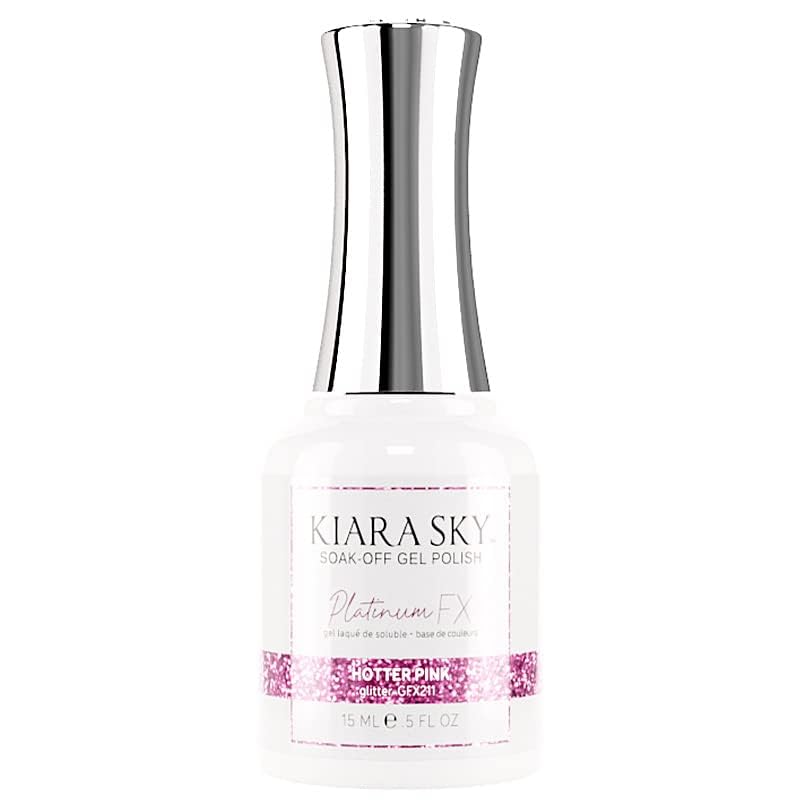 KIARA SKY Platinum FX Reflective Gel Polish 0.5 fl oz - Hotter Pink Nail Polish for Long-Lasting Shine | Perfect for Manicures, Pedicures & Nail Art Designs