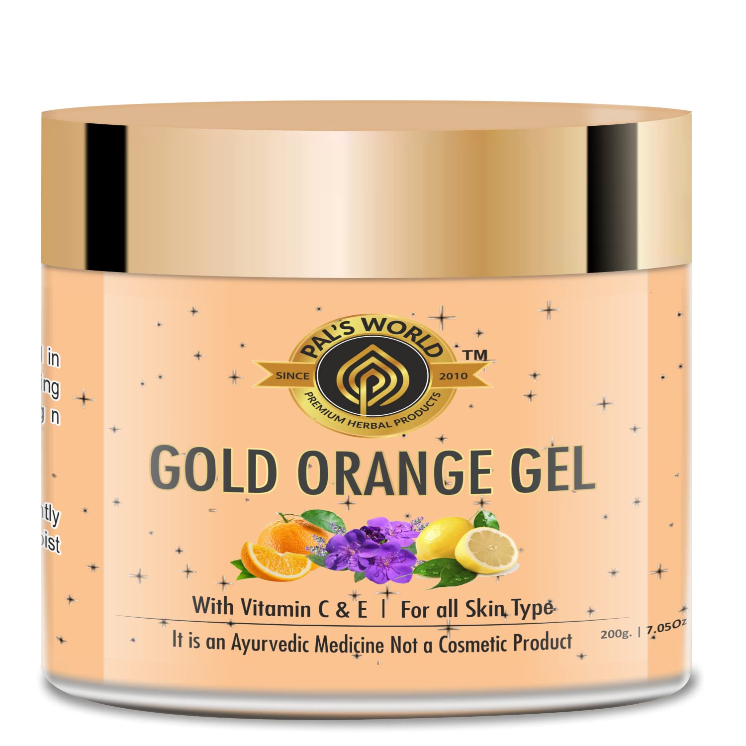 Pal's World Orange Gel with Vitamin C & E for Face & Body - 100gm | Brightening & Hydrating Skincare for All Skin Types | Perfect for Daily Moisturizing & Anti-Aging Care