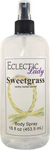 Sweetgrass Body Spray for Women - 16 oz Natural Fragrance Mist, Aromatherapy Perfume for Relaxation & Stress Relief | Perfect for Daily Use, Yoga & Meditation