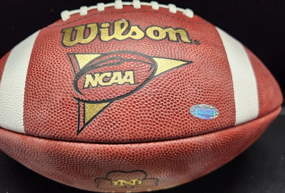 Charlie Weis Autographed Notre Dame Game Model Wilson Football - Authentic Signed Collectible - Perfect for Sports Memorabilia Displays & Notre Dame Fan Gifts