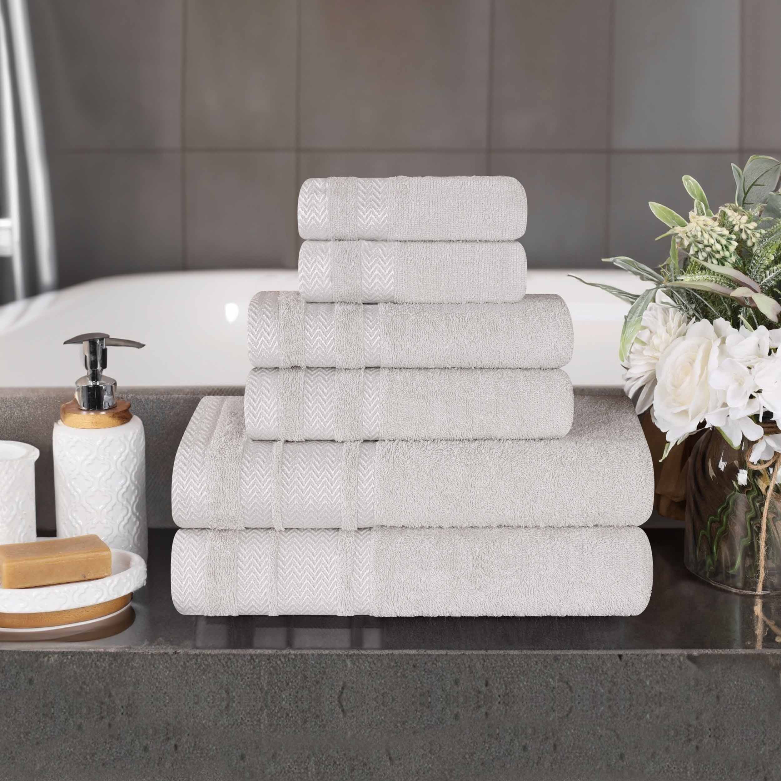 Premium 6-Piece Cotton Towel Set - Medium Weight, Soft & Absorbent Bath Towels for Spa, Gym, or Home Use - Hays Brand