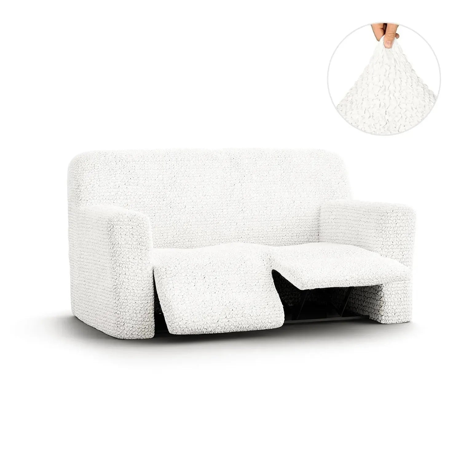 2 Seater Recliner Slipcover - Microfiber Sofa Cover Protector for Living Room Furniture, Stretchable & Washable - Perfect for Pets, Kids & Daily Use
