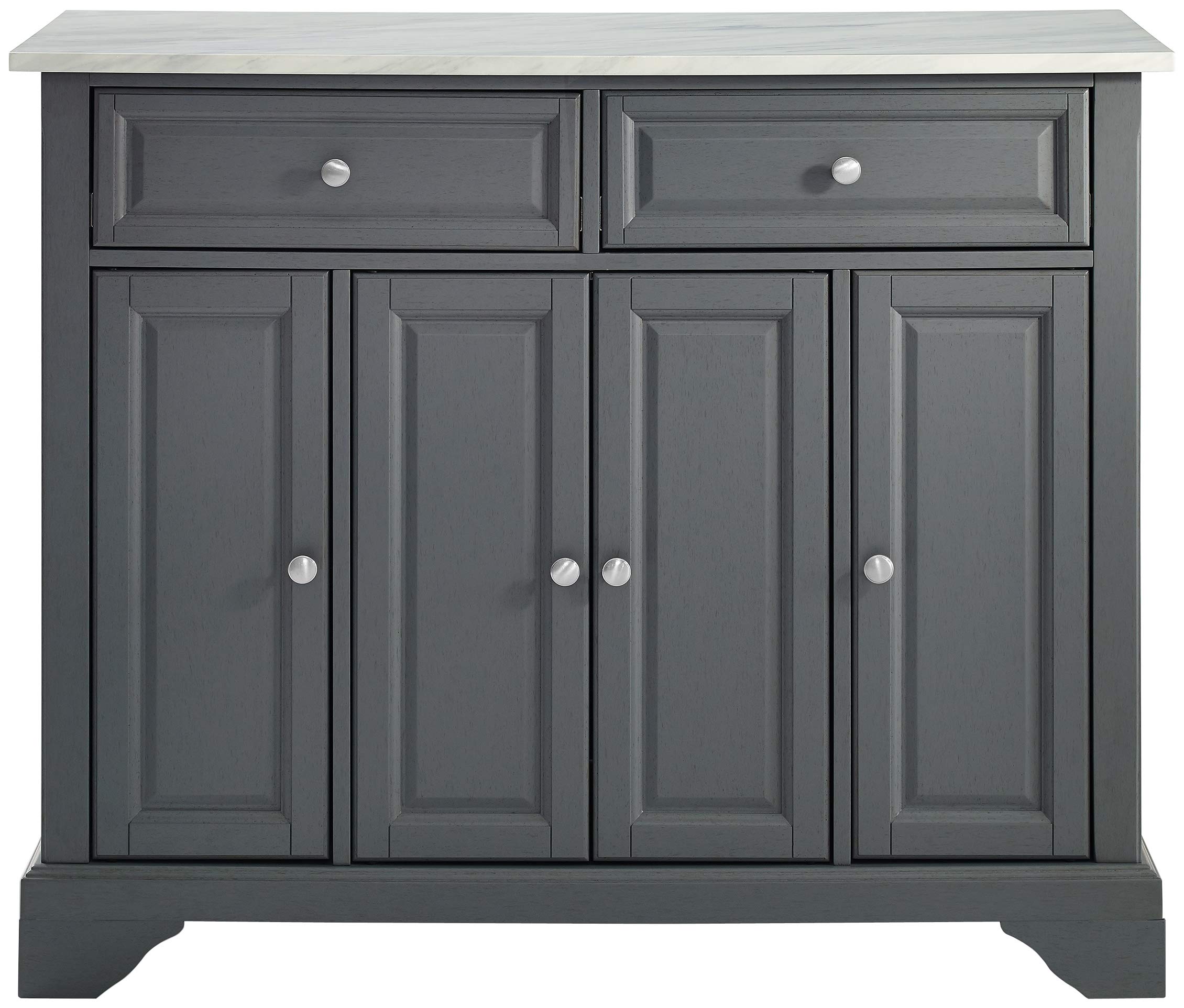 Crosley Avery Kitchen Island with Storage Shelves - Microwave Stand, Coffee Bar Station, Gray - Perfect for Small Kitchens, Breakfast Nooks & Home Bar Setups