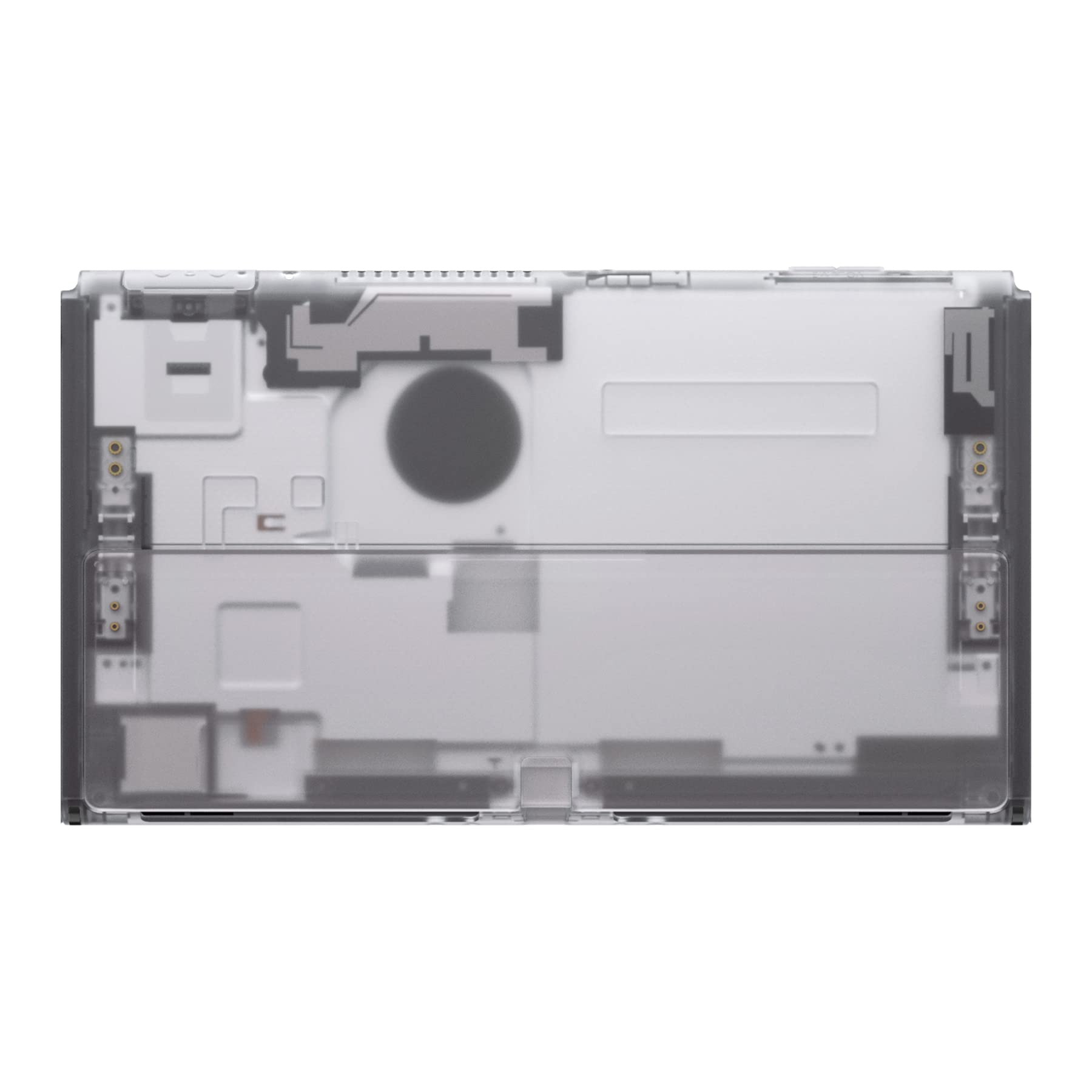 eXtremeRate Transparent Back Cover Shell Replacement & Kickstand for Nintendo Switch OLED Console - Compatible with NS Switch OLED (Console & Joycon Not Included) - Durable Protection for Gaming, Travel, and Everyday Use
