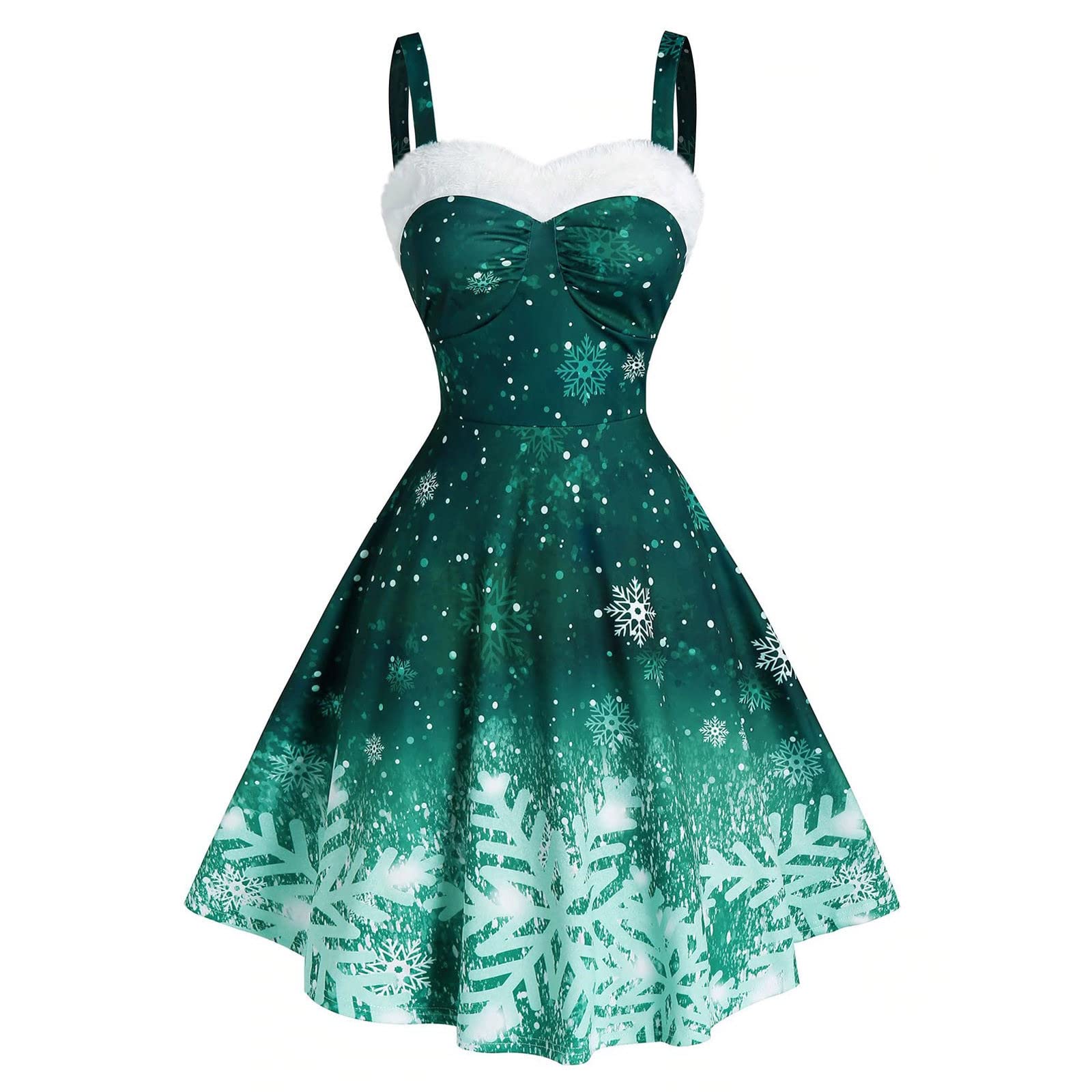 Vintage 1950s Christmas Dresses for Women - Sleeveless Flare Cocktail Dress, Retro Holiday Party Dress for Christmas Party, Cocktail Event & Vintage Theme Occasions