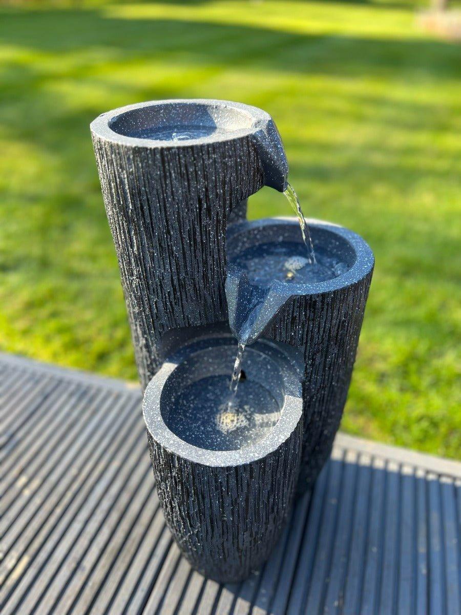 Solar Powered Water Feature Vase Bowl - 26x27x47.5cm Outdoor Garden Decor for Patio, Yard & Poolside Relaxation