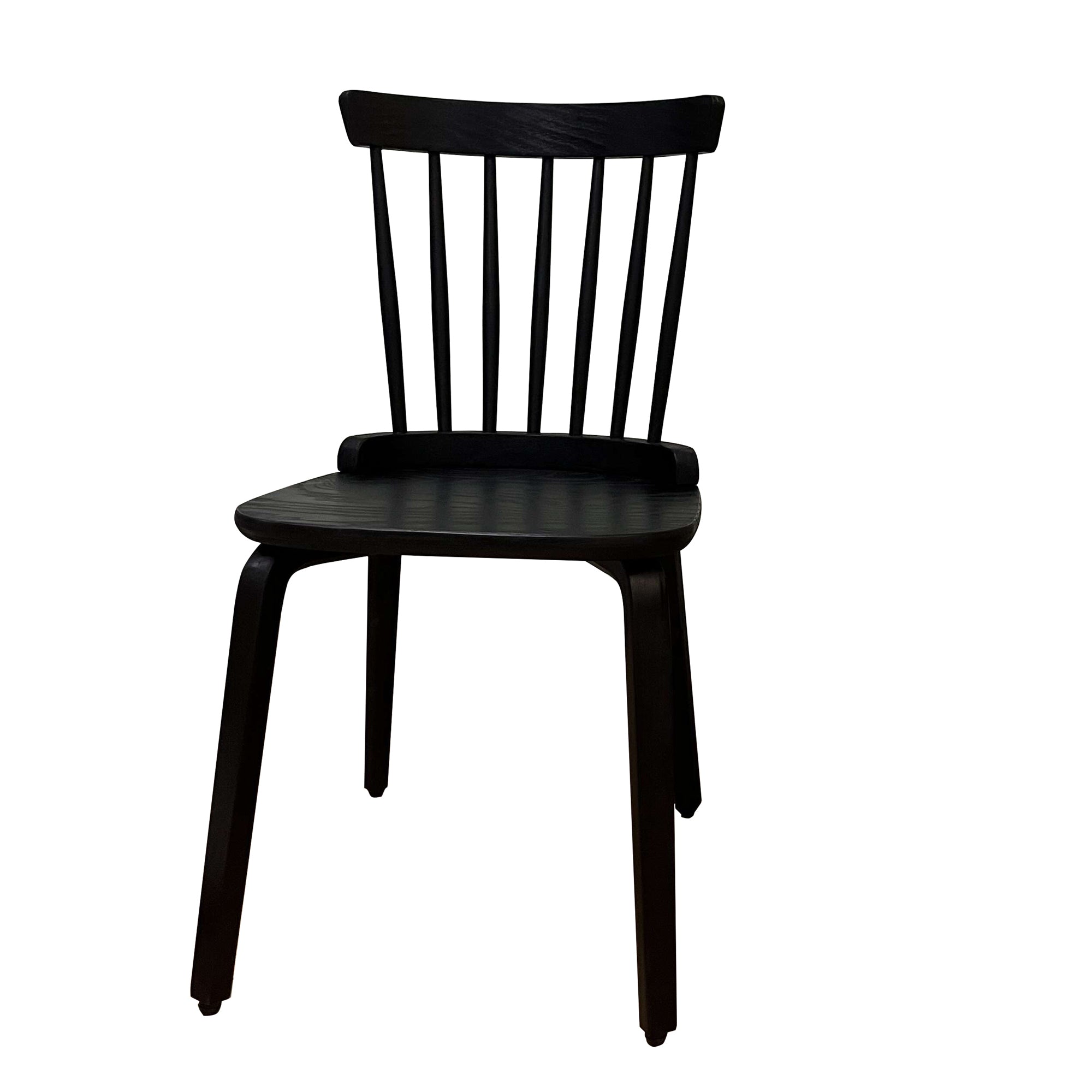 Farmhouse Wooden Spindle Back Dining Chairs Set of 2 - Solid Black Windsor Kitchen Chairs for Dining Room & Breakfast Nook | Rustic Home Decor & Comfortable Seating