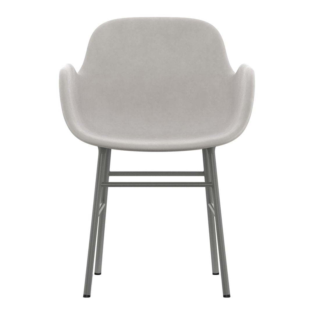 Modern Form Armchair with Sturdy Metal Legs & Soft Upholstery - Perfect for Living Room, Office, or Reading Nook