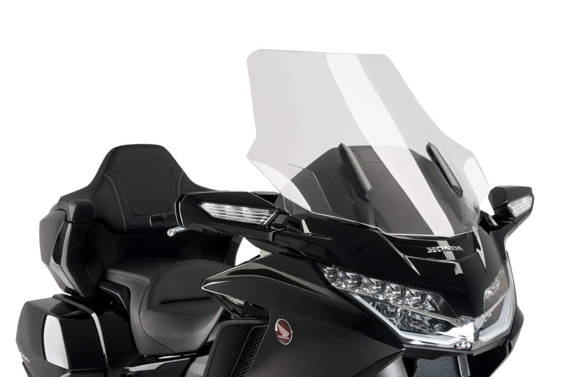 Puig Touring Windshield for Honda GL1800 Goldwing 2018-2019 - Clear Motorcycle Windshield for Comfortable Long-Distance Riding & Highway Cruising